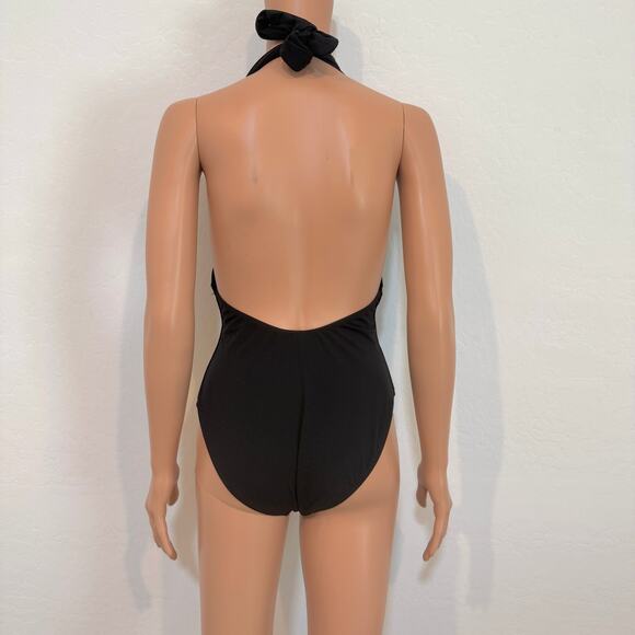 BCBGMaxazria Swim 10 deep plunge halter one piece swimsuit SW2 2989 - Picture 5 of 11